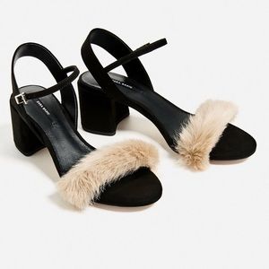 Zara Faux Fur Sandals